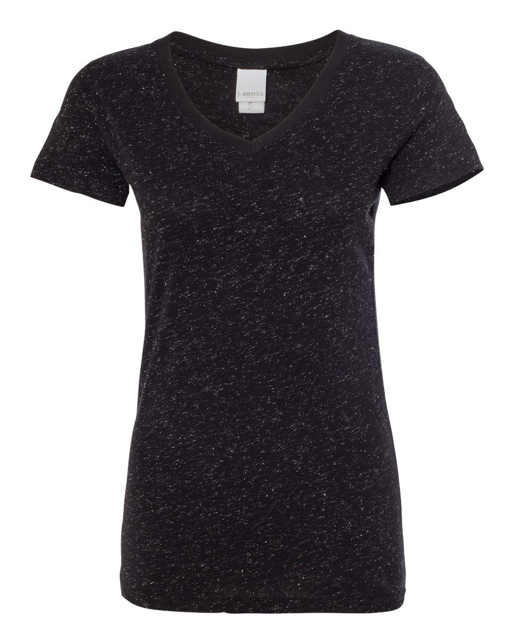 J. America 8136 LADIES GLITTER V-NECK TEE