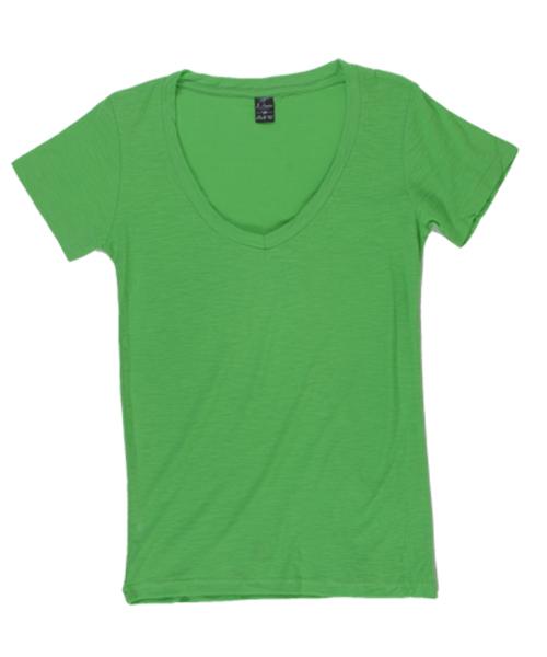 J. America 8169 LADIES V-NECK SLUB TEE