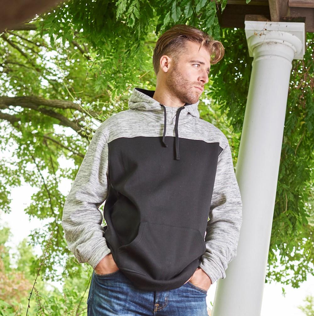 j. america 8676 MELANGE COLOR BLOCKED HOOD