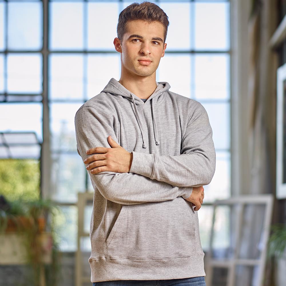 j. america 8706 RIPPLE FLEECE PULLOVER HOOD