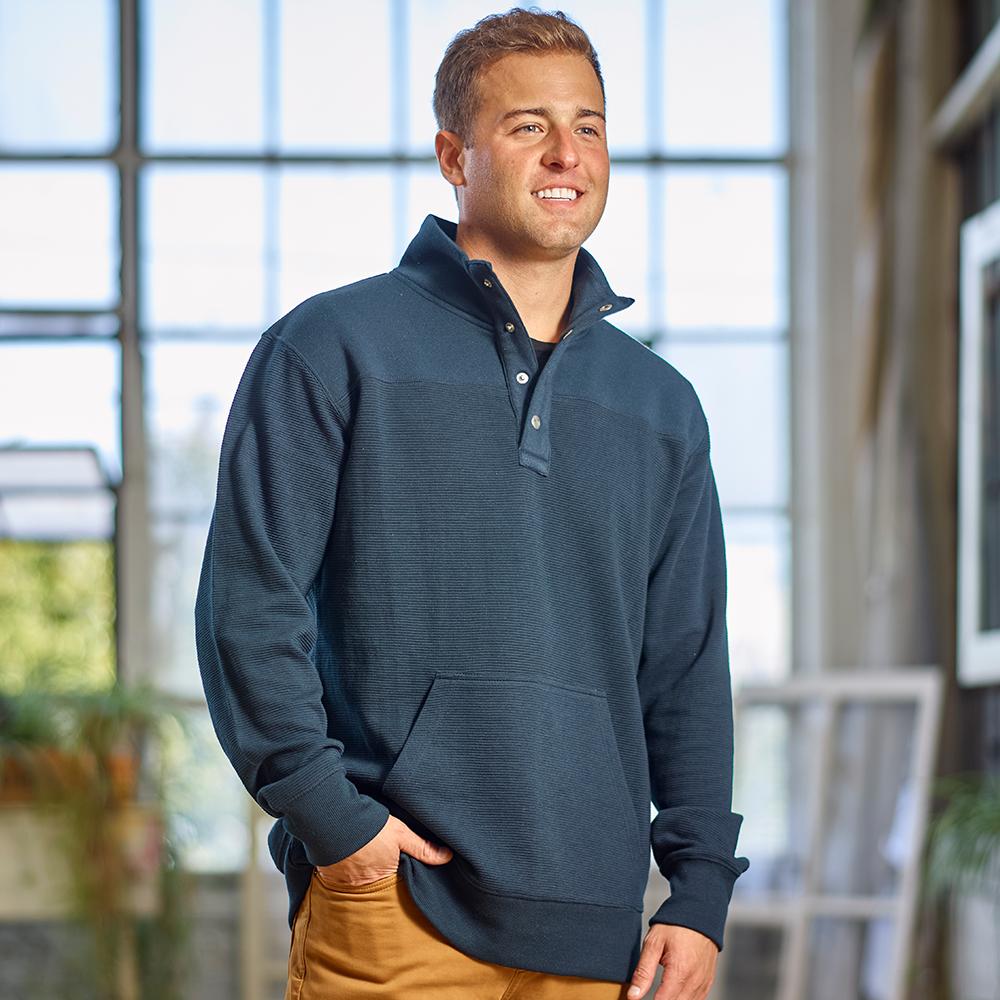 j. america 8708 RIPPLE FLEECE SNAP PULLOVER