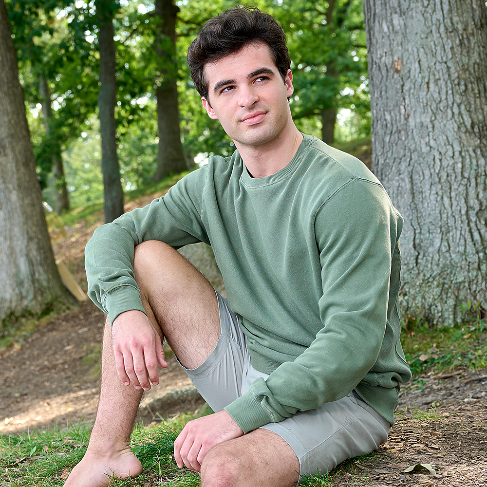 j. america 8731 COMFORT DYE FLEECE CREW