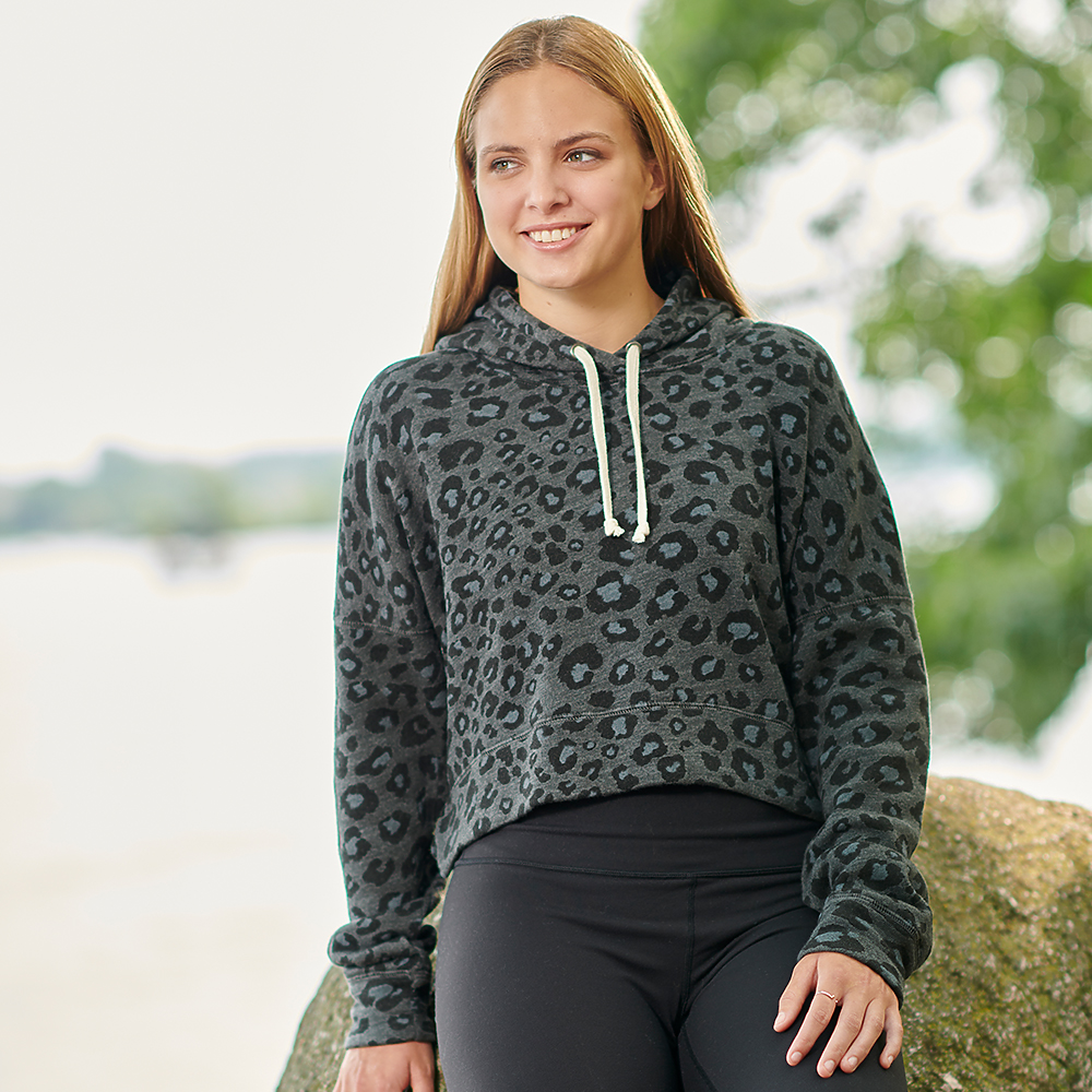 j. america 8853 LADIES TRIBLEND CROPPED HOOD