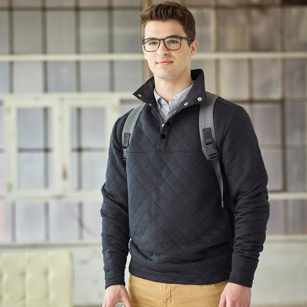 j. america 8890 QUILTED SNAP PULLOVER