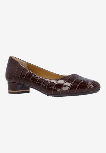 j. reneé BAMBAL CRBRN BROWN CROCO EMBOSSED