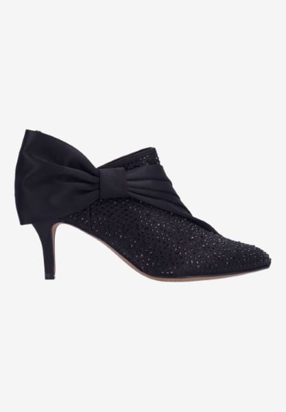 J. Reneé ELETTR SABLK BLACK SATIN/RHINESTONES
