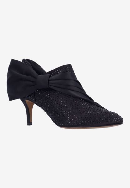 j. reneé ELETTR SABLK BLACK SATIN/RHINESTONES