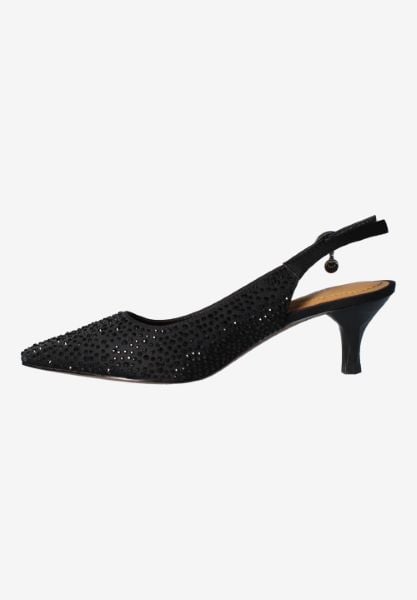 J. Reneé FERRYA SABLK BLACK SATIN/RHINESTONES