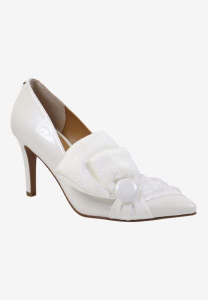 j. reneé HIRISH PAWHT WHITE PATENT/GROSGRAIN