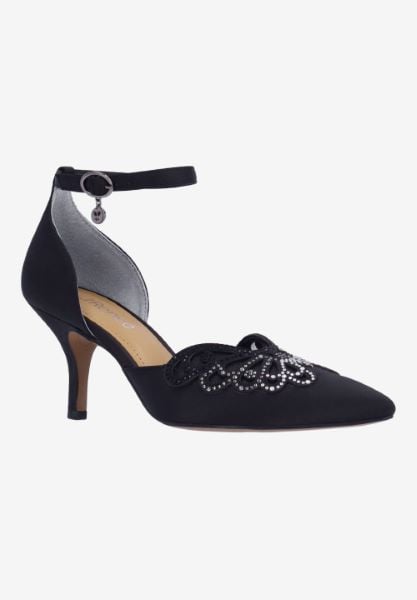 j. reneé ISABET SABLK BLACK SATIN/RHINESTONES
