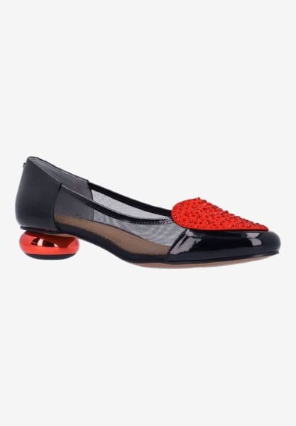 j. reneé JOOLIE PABLR BLACK/RED PATENT/SATIN/MESH