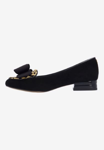J. Reneé KORI APBLB BLACK/BROWN SUEDE/HAIR-ON