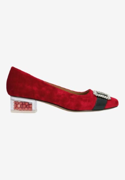 J. Reneé KREENG FAREB RED/BLACK VELVET/PATENT