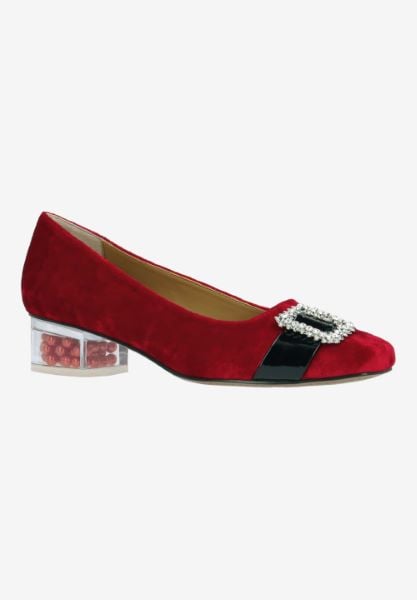 j. reneé KREENG FAREB RED/BLACK VELVET/PATENT