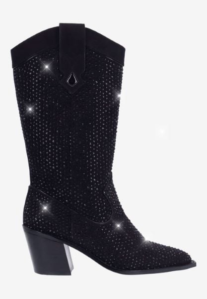 J. Reneé LAYLAN SUBLK BLACK SUEDE/RHINESTONES