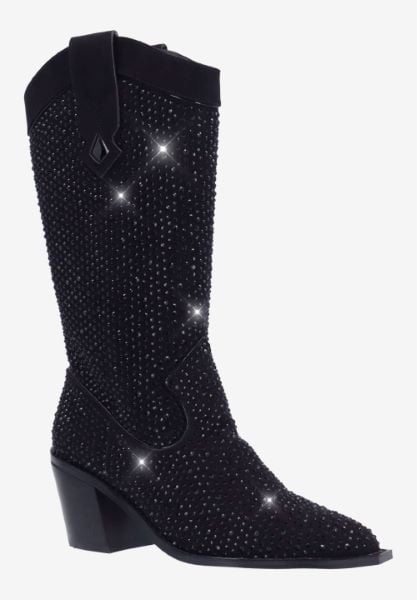 j. reneé LAYLAN SUBLK BLACK SUEDE/RHINESTONES