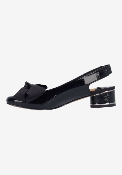 J. Reneé LAZULE PABLK BLACK PATENT/GROSGRAIN