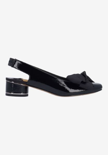 J. Reneé LAZULE PABLK BLACK PATENT/GROSGRAIN