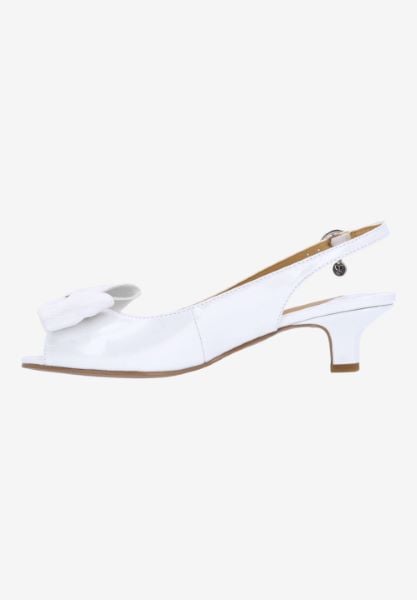 J. Reneé LIRAIN PAWHT WHITE PATENT/GROSGRAIN