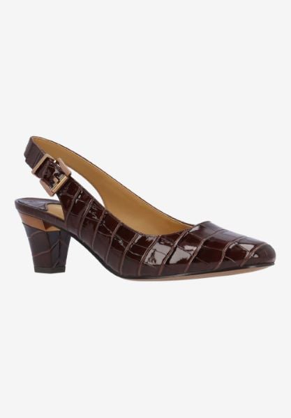 j. reneé MALREE CRBRN BROWN CROCO EMBOSSED