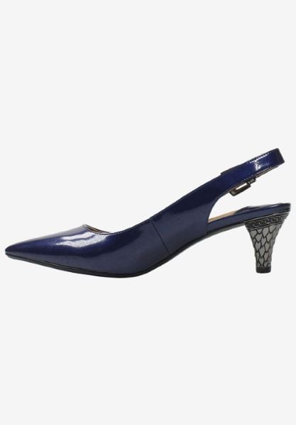 J. Reneé MAYETT PANVY Navy Pearlized Patent