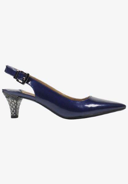 J. Reneé MAYETT PANVY Navy Pearlized Patent