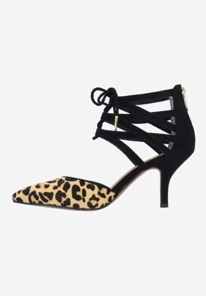 J. Reneé MILINA APBLB BLACK/BROWN SUEDE/HAIR-ON