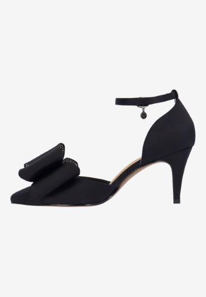 J. Reneé PAMMIE SABLC BLACK SATIN/CLEAR STONES