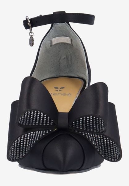 J. Reneé PAMMIE SABLC BLACK SATIN/CLEAR STONES