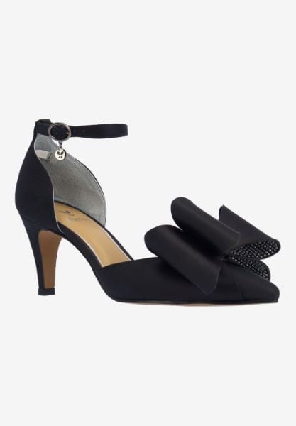 j. reneé PAMMIE SABLC BLACK SATIN/CLEAR STONES