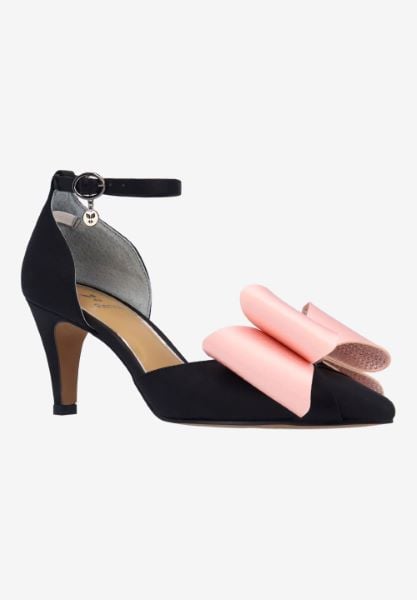 j. reneé PAMMIE SABLP BLACK/PINK SATIN/STONES