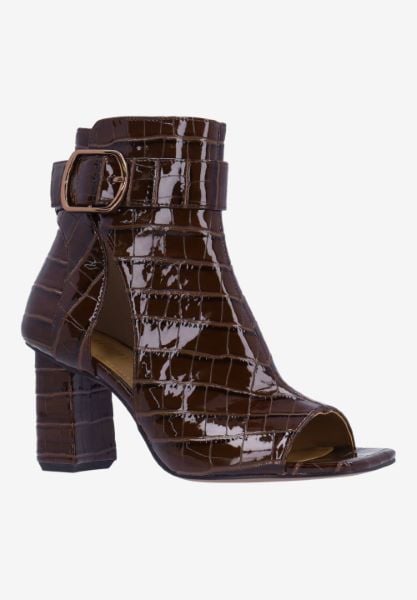 j. reneé QUINLA CRBRN BROWN CROCO EMBOSSED