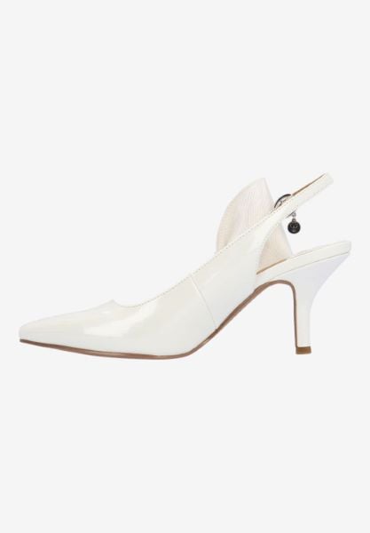 J. Reneé ROWIN PAWHT WHITE PATENT/GROSGRAIN