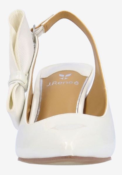J. Reneé ROWIN PAWHT WHITE PATENT/GROSGRAIN