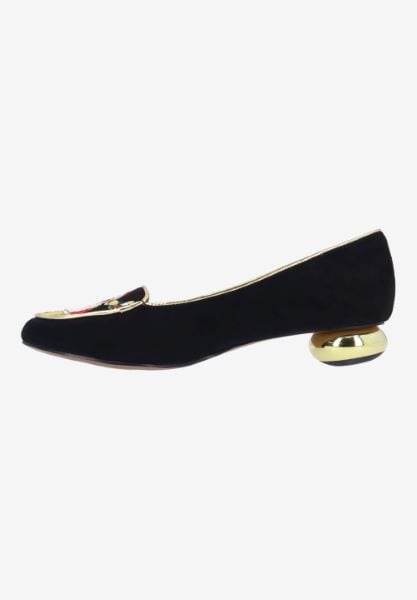 J. Reneé SAINTN SUBLK BLACK SUEDE/GOLD