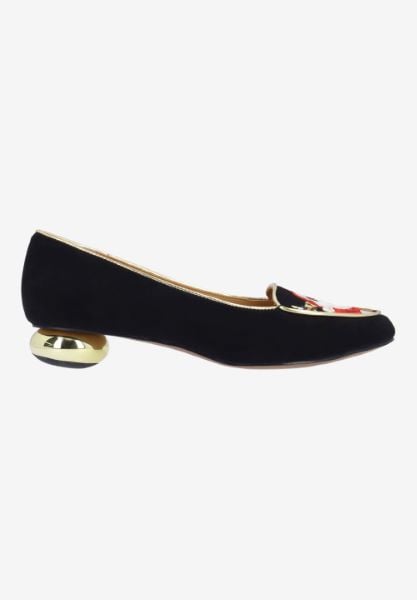 J. Reneé SAINTN SUBLK BLACK SUEDE/GOLD