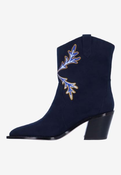 J. Reneé SKYLA SUNAR NAVY/RED EMBROIDERED SUEDE