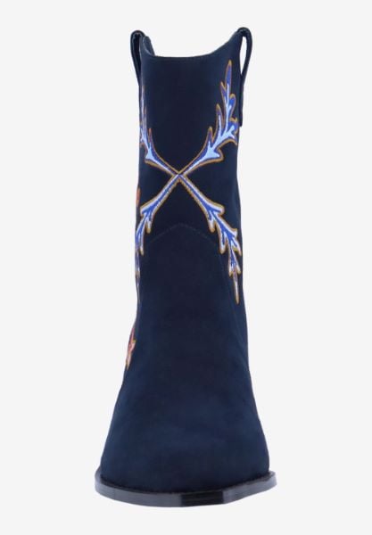 J. Reneé SKYLA SUNAR NAVY/RED EMBROIDERED SUEDE