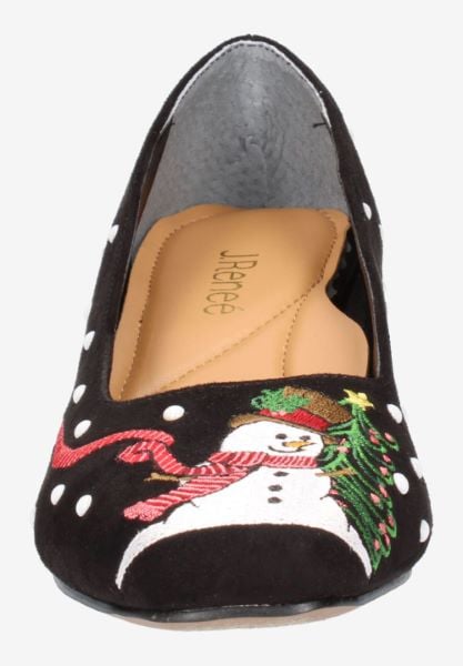 J. Reneé SNOWDA SUBLK BLACK EMBROIDERED SUEDE