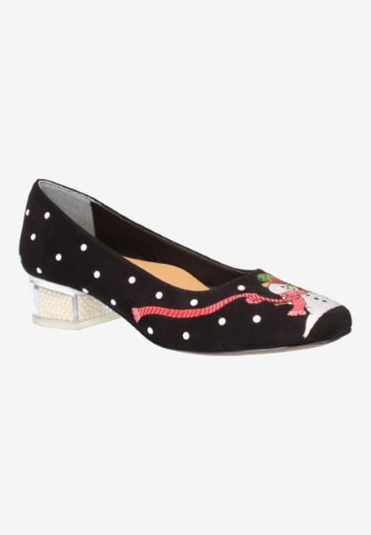 j. reneé SNOWDA SUBLK BLACK EMBROIDERED SUEDE