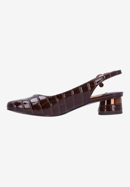 J. Reneé TAVETA CRBRN BROWN CROCO EMBOSSED PATENT