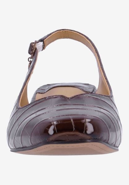 J. Reneé TAVETA CRBRN BROWN CROCO EMBOSSED PATENT