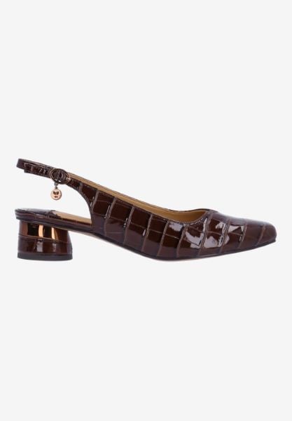 J. Reneé TAVETA CRBRN BROWN CROCO EMBOSSED PATENT
