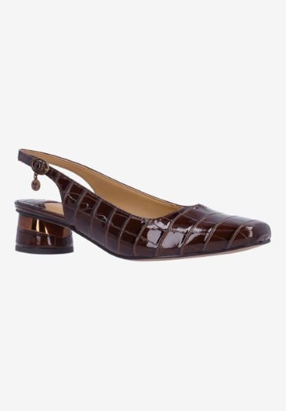 j. reneé TAVETA CRBRN BROWN CROCO EMBOSSED PATENT