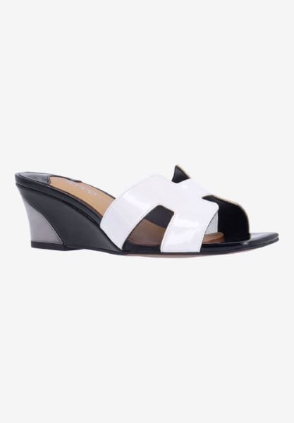 j. reneé ZAHRA PAWHB WHITE/BLACK PATENT