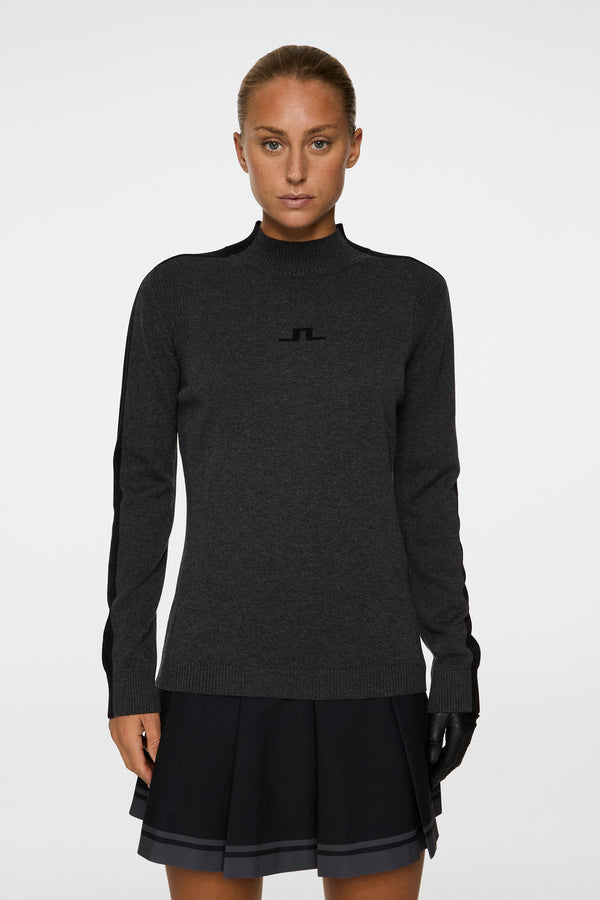 j.lindeberg Adeline Knitted Sweater Dark Grey Melange