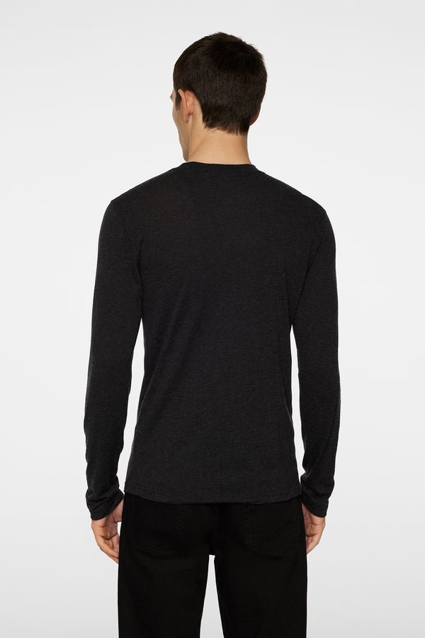J.lindeberg Arnie Mock Neck Longsleeve Dark Grey Melange