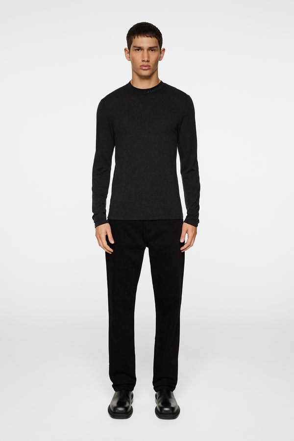 J.lindeberg Arnie Mock Neck Longsleeve Dark Grey Melange
