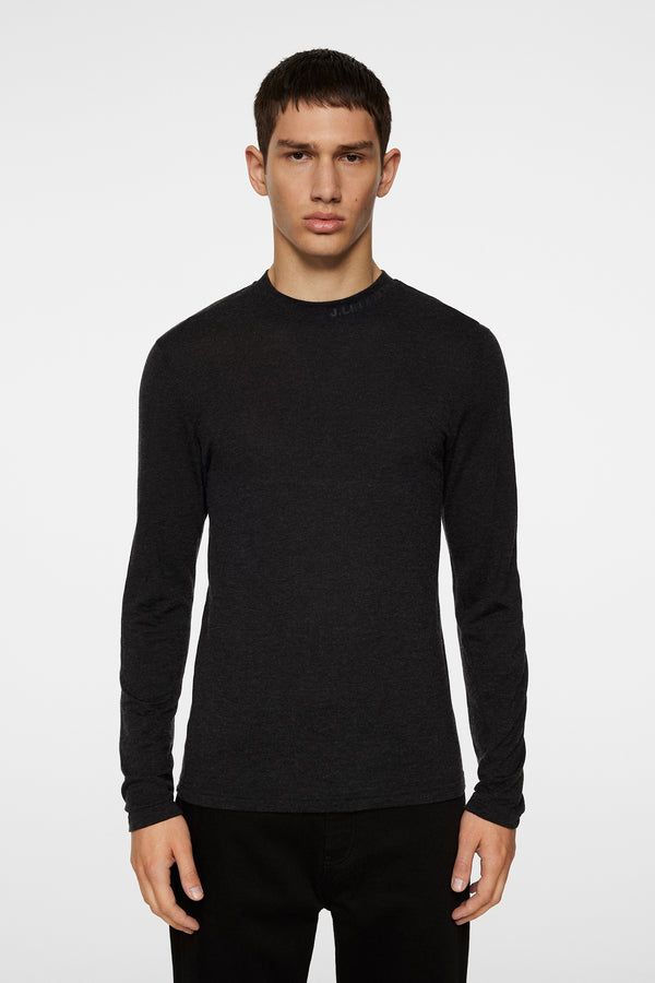 j.lindeberg Arnie Mock Neck Longsleeve Dark Grey Melange