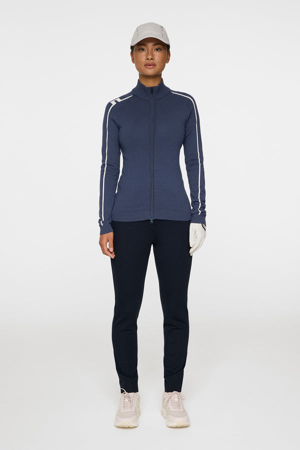 J.lindeberg Aubree Knitted Zip Sweater Vintage Indigo